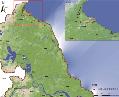 江苏省26条主要入海河流监测断面分布 三,土壤环境 2017年,根据国家