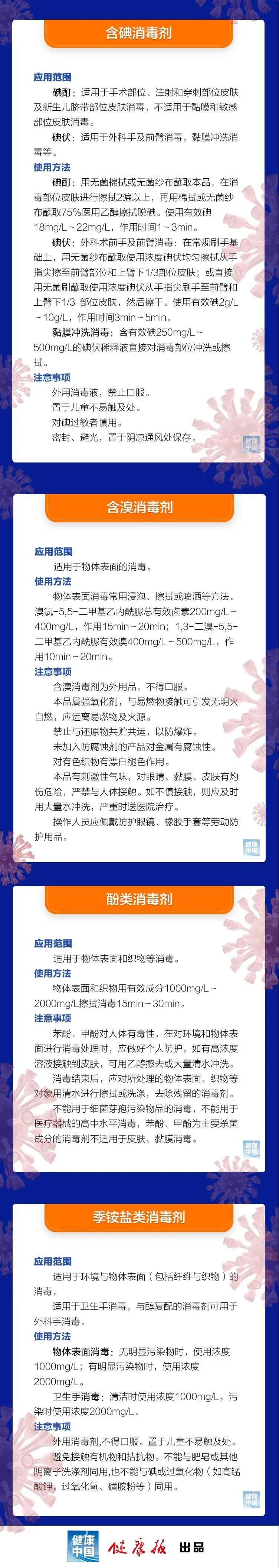 国家卫健委印发《关于印发消毒剂使用指南的通知,内容包括"隔离病区