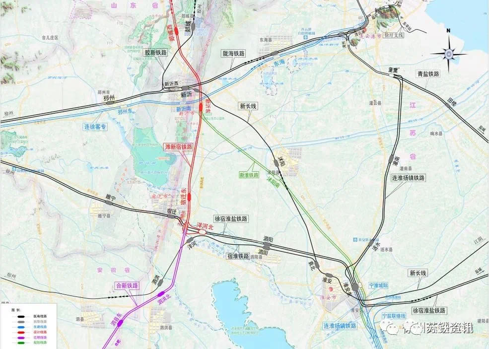 合新高铁宿迁至泗县段江苏段环评公示将设泗洪北站