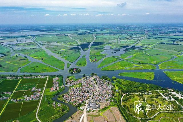 空中俯瞰建湖九龙口湿地公园